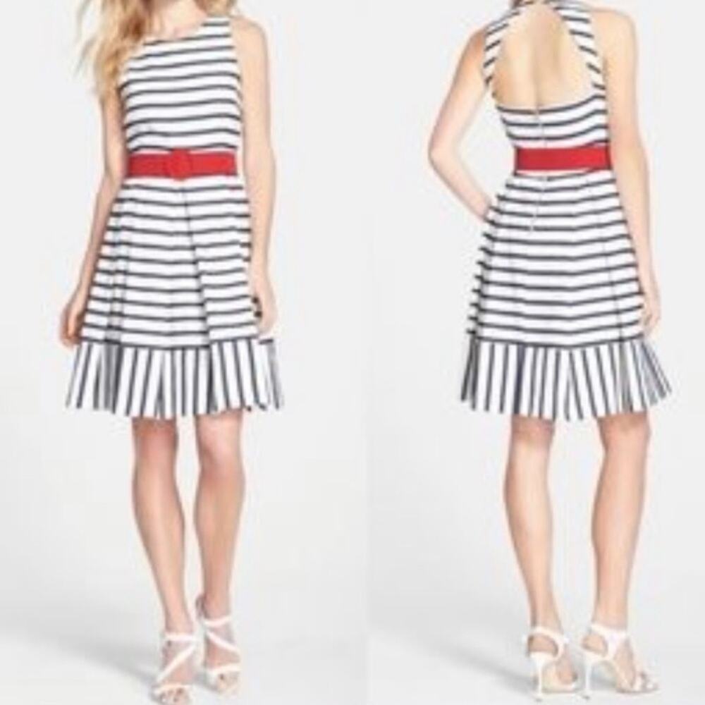 NWT Eliza J Striped Cotton Sundress in Blue & White Women’s Size 6 - Picture 2 of 15